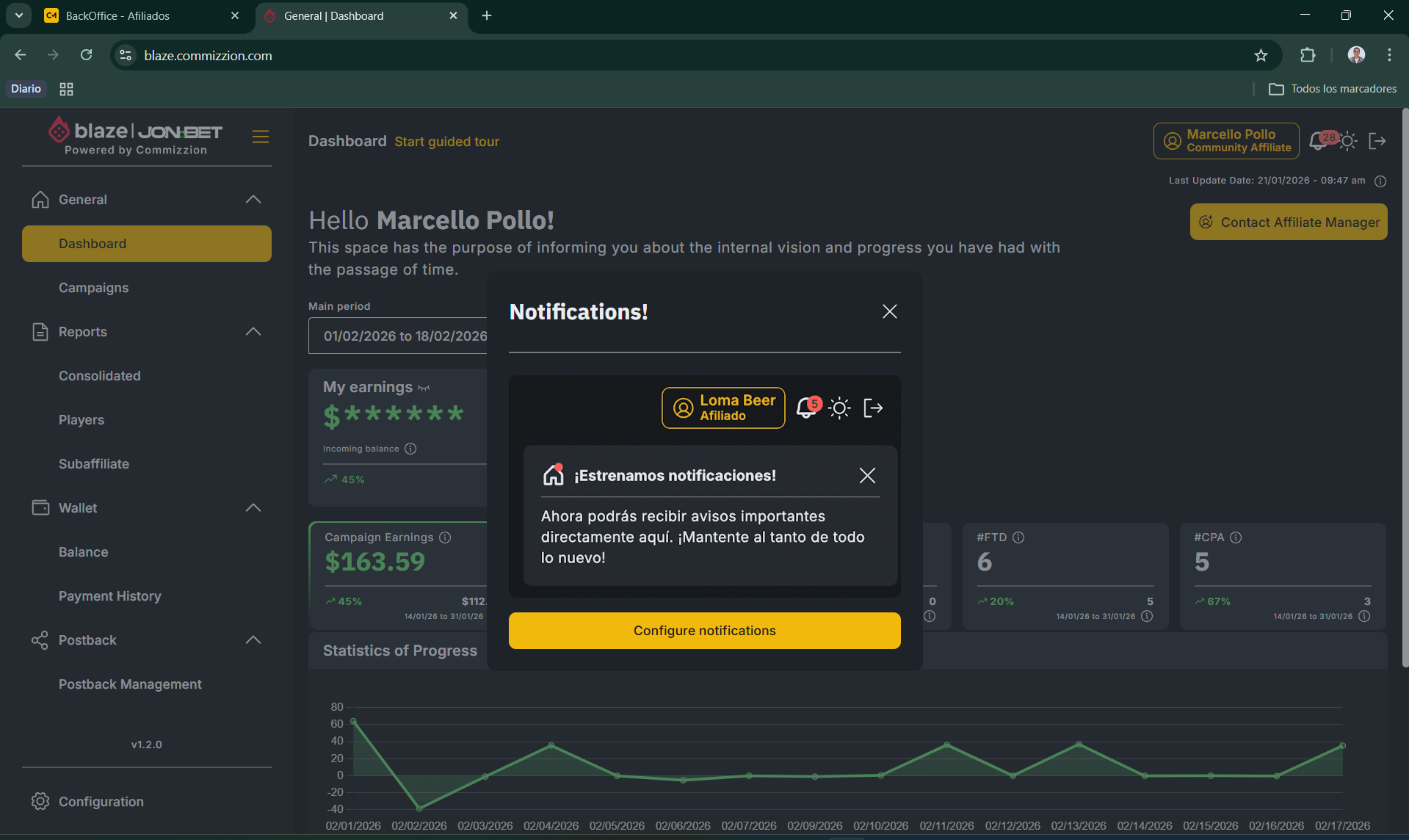 Commizzion User Dashboard